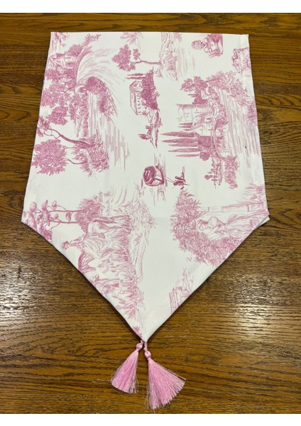 Tuğçe Demir Home Design Pembe Country Desen Runner