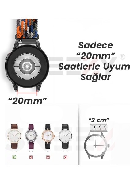 Huawei Watch Gt 3 Elegant Active 42MM Uyumlu 20MM Metal Klips Solo Fiberlink Örgü Kordon modelleri