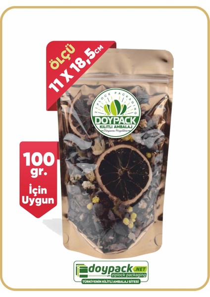 Şeffaf Metalize Gold Doypack 11X18,5 (250 Adet )