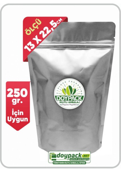 Alüminyum Kilitli Doypack 13X22,5 (250 Gr.) - 100 Adet