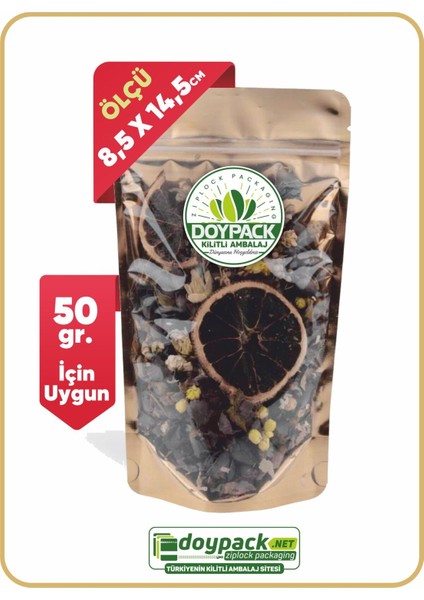 Şeffaf Metalize Gold Doypack 8,5X14,5 ( 500 Adet )
