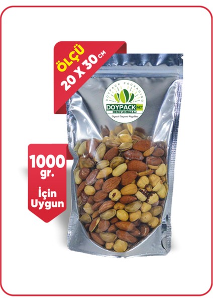 Şeffaf Metalize Kilitli Doypack 20X30 (1000 Gr.) - 100 Adet