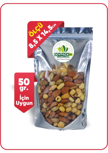 Şeffaf Metalize Kilitli Doypack 8,5X14,5 (50 Gr.) - 250 Adet