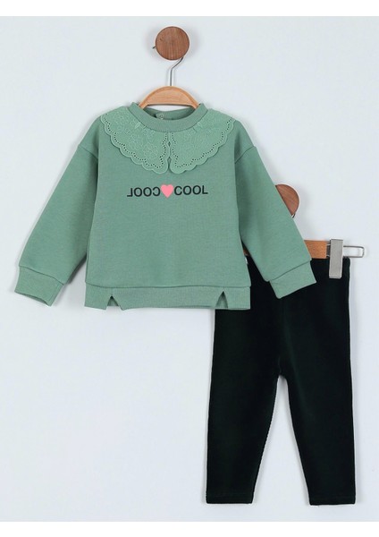 Cool Kalp Baskılı Kız Bebek Ikili Takım