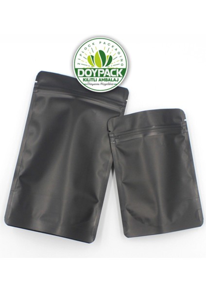 Mat Siyah Kilitli Doypack 11X18,5 (100 Gr.) - 50 Adet