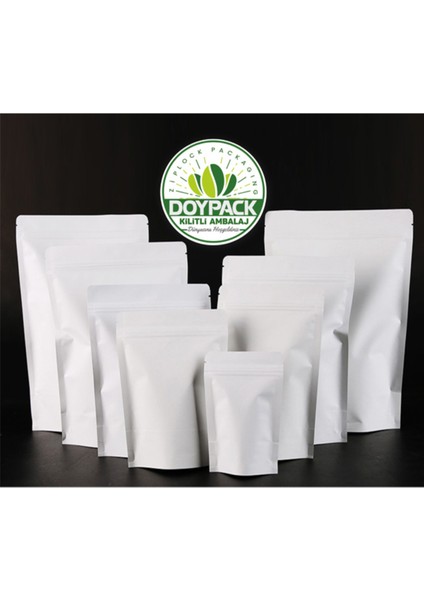Mat Beyaz Kilitli Doypack 11X18,5 (100 Gr.) - 50 Adet fiyatları