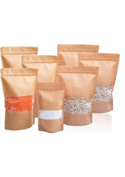 Kraft Pencereli Kilitli Doypack 20X30 (1000 Gr.) - 100 Adet fiyatları