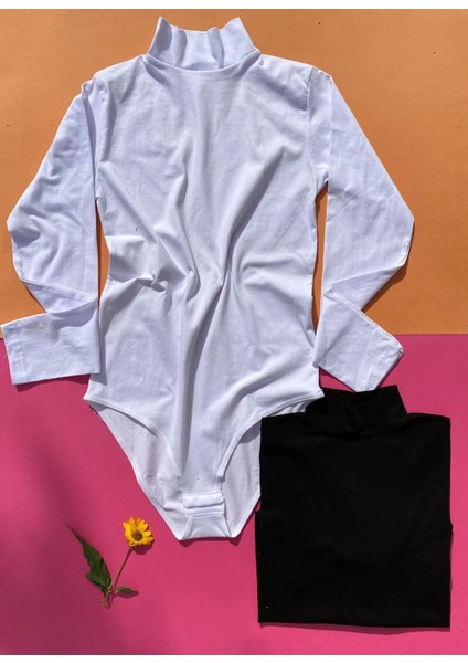 Pamuklu 1 Adet Siyah Renk Uzun Kol Çıtçıtlı Kancalı T-Shirt-Atlet fiyatları