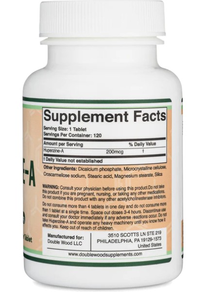 Huperzine A 200 mcg 120 Tablet Usa Version fiyatları