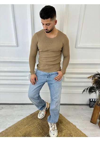 Kazak Örme Tüylenmez Naturel Pamuk Kazak Slim Fit Triko Dar Kesim Body Kazak fiyatları