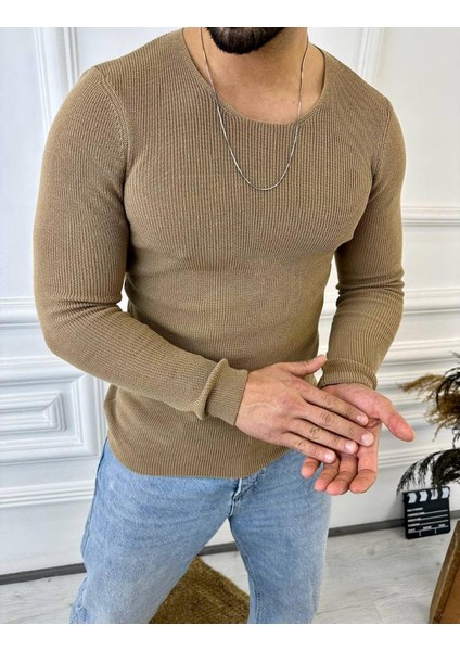 Kazak Örme Tüylenmez Naturel Pamuk Kazak Slim Fit Triko Dar Kesim Body Kazak fırsatları