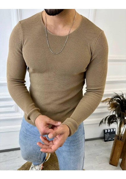 Kazak Örme Tüylenmez Naturel Pamuk Kazak Slim Fit Triko Dar Kesim Body Kazak indirimleri