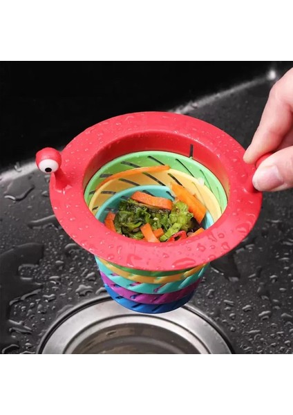 Lavabo Süzgeci Renkli 6 Kademeli Mutfak Gider Tıpası Lavabo Süzgeci