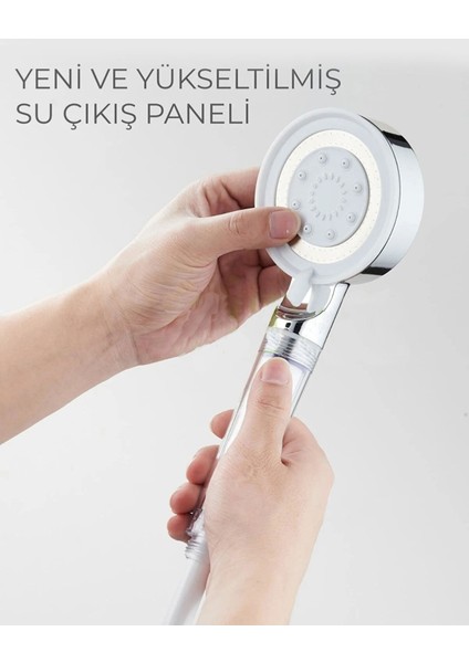 Beyaz 5 Fonksiyonlu Su Tasarruflu Filtreli Turbo Jet Duş Başlığı