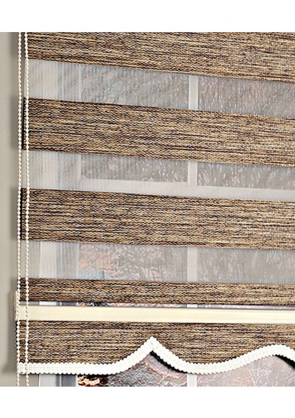 Dia Minimalist Tasarım Hasır Dokuma Keten Zebra Perde Alüminyum Kasalı Yüksek Kaliteli - Kahverengi fırsatları