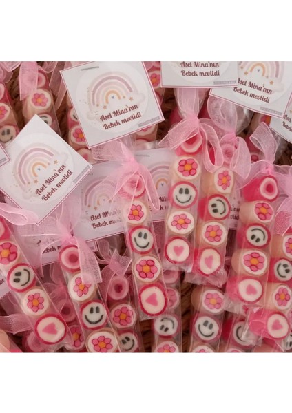 Pembe Temalı Babyshower, Mevlit Doğum Günü, Düğün, Nişan Şekeri 10 Adet