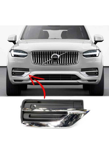 Volvo XC90 Ön Tampon Sis Kapağı Kromlu 2019 2022 Sağ