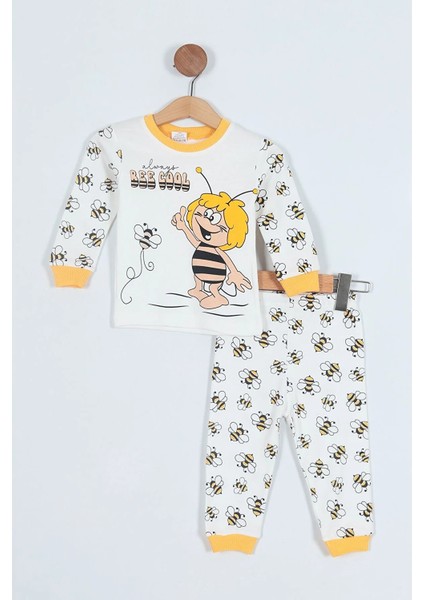 Arı Maya Baskılı Bebek Çocuk Pijama Takımı