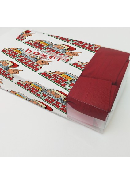 Hediyelik Yılbaşı Boxer - En Tatlı Noel Baba Komik Erkek Yılbaşı Baksırı