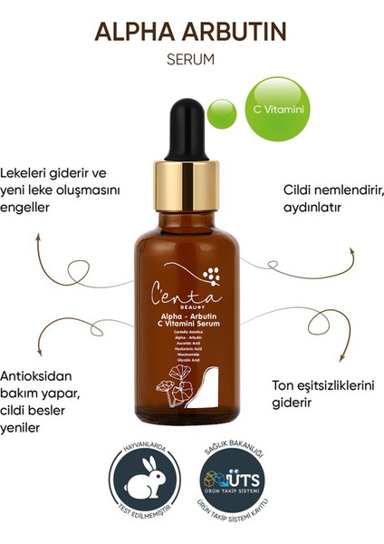 Alpha-Arbutin C Vitamini Serum - Cica Serum 30 ml