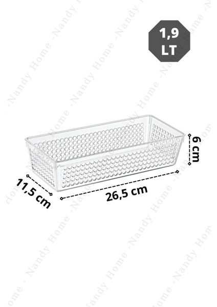 1,9 Lt Handy Dar Buzdolabı & Dolap Içi Düzenleyici Organizer 3 Adet 26,5X11,5X6 cm