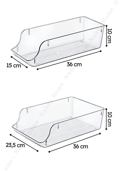 Çok Amaçlı Içecek, Buzdolabı & Dolap Içi Düzenleyici 2'li Set Küçük Boy + Büyük Boy