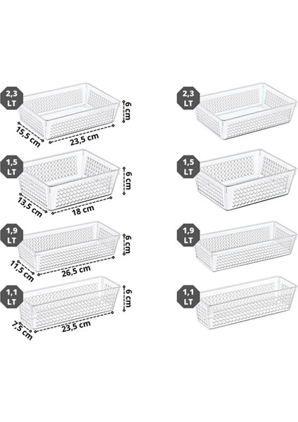 4'lü Set Handy Buzdolabı & Dolap Içi Düzenleyici Organizer