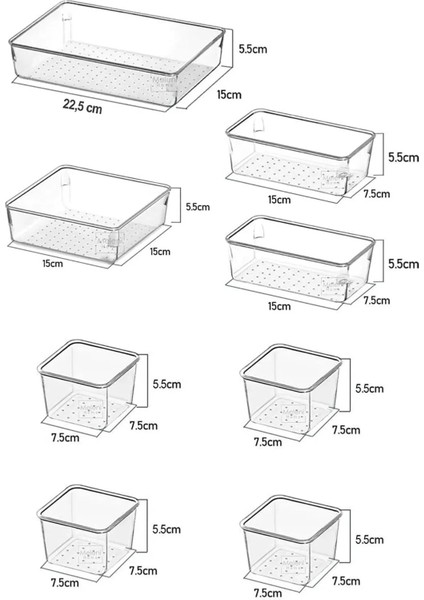 8'li Set Modüler Çekmece Içi Düzenleyici