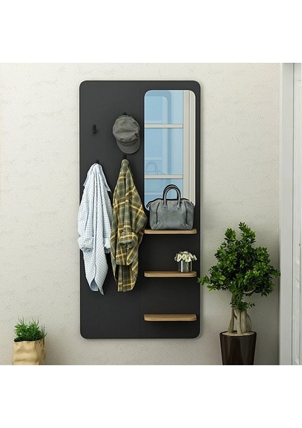 BMdekor Portmanto Askılık Beliz Beyaz & Antrasit