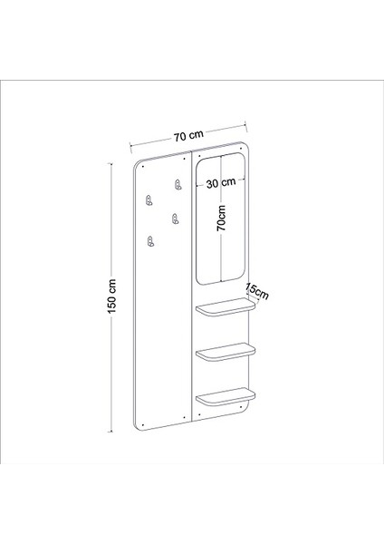 BMdekor Portmanto Askılık Beliz Beyaz & Antrasit fırsatları