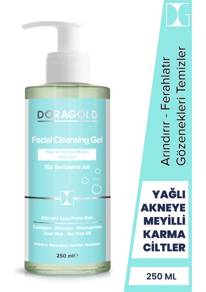 Yağlı ve Akneye Meyilli Ciltler İçin Yüz Temizleme Yıkama Jeli 250 ml