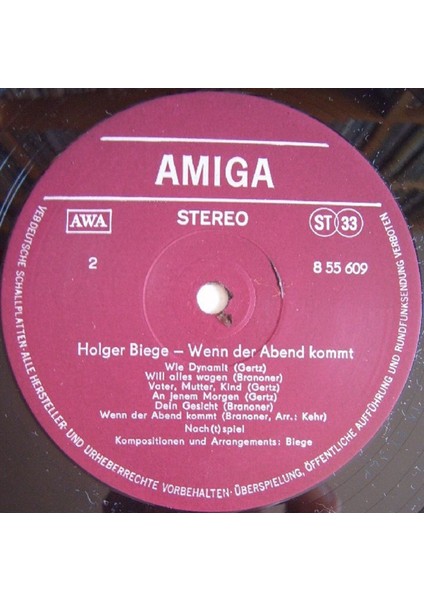 Holger Biege – Wenn Der Abend Kommt Soul Funk Plak Alithestereo