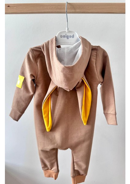 Tavşan Figürlü Kapüşonlu,önü Fermuarlı Tulum