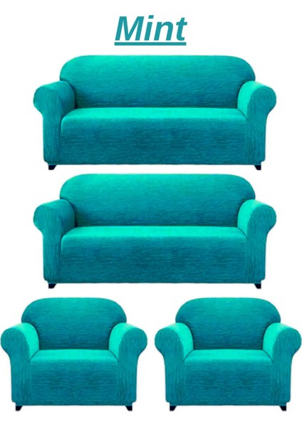 3+3+1+1 Dokuma Jakar Koltuk Örtüsü. Lastikli, Esnek, Yıkanabilir Koltuk, Kanepe, Çekyat Örtüsü