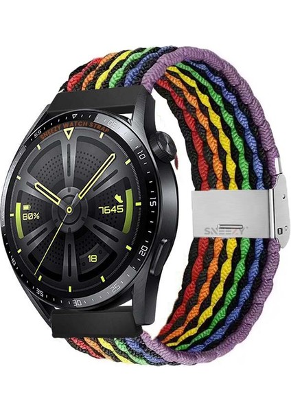 Samsung Gear S3 Frontier R760 - S3 Classic R770 22MM Uyumlu Metal Klips Solo Fiberlink Örgü Kordon