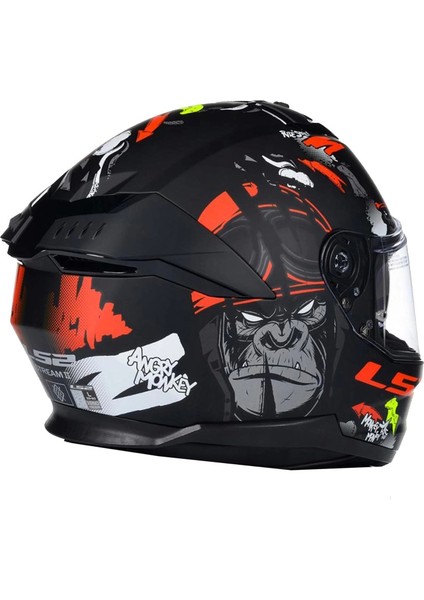 Stream 2 Angry Monkey Mat Siyah-Kırmızı Kask fırsatları