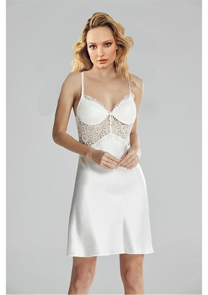 Lovela 2005 Çeyizlik Saten Dantel Detaylı 6'lı Kısa Sabahlık Gecelik ve Pijama Takımı Seti modelleri