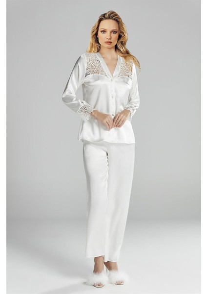 Lovela 2005 Çeyizlik Saten Dantel Detaylı 6'lı Kısa Sabahlık Gecelik ve Pijama Takımı Seti fırsatları