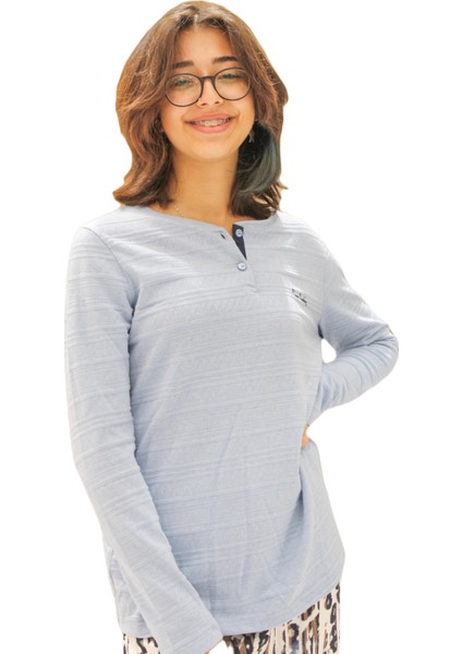 Iki Düğmeli Alt Desenli Pijama Takımı fiyatları