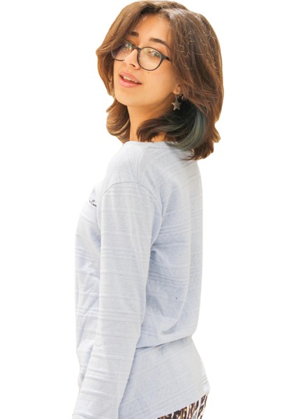 Iki Düğmeli Alt Desenli Pijama Takımı modelleri