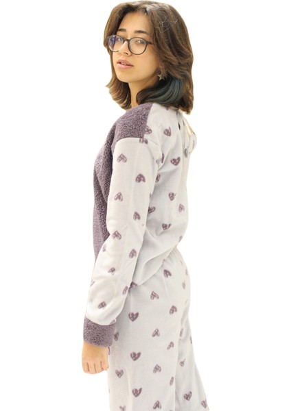 Kadın Polar Battal Yuv. Yaka Pijama Takımı modelleri