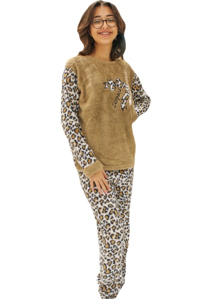 Inci Kadın Polar Yuv.yaka Leopar Desenli Pijama Takımı fırsatları