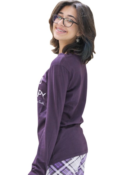 Kadın Iki Düğme Düz Paça Uzun Kol Pijama Takımı modelleri