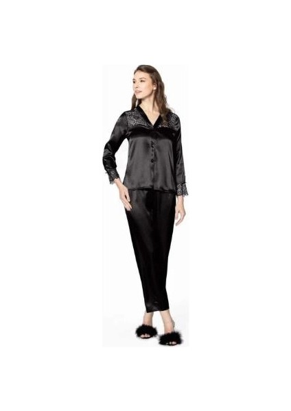 6'lı Kaplı Mini Gecelik Sabahlık Set 6625 Siyah modelleri