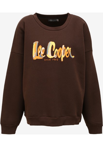 O Yaka Kahve Kadın Sweatshırt 241 Lcf 241001 Tıla Kahve