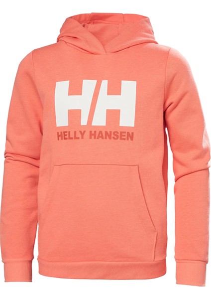 Düz Kız Çocuk Pembe Sweatshırt HHA.41677 Jr Logo Hoodıe 2.0