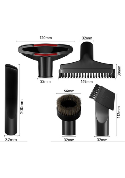 Elektrikli Süpürge Fırçası Adaptasyonu: 32/35MM Evrensel Beş Katmanlı Adaptör (Yurt Dışından)