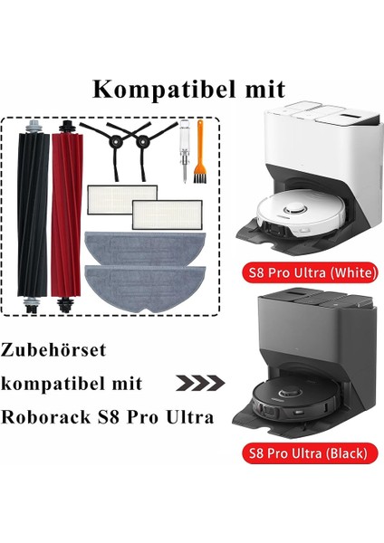 S8 Pro Ultra Robot,çift Fırçalı Syem Ana Fırça, Mendil ile Uyumlu (Yurt Dışından)