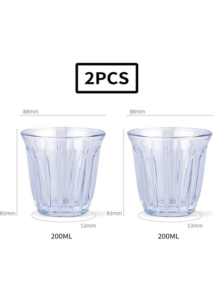 2 Adet Mavi 200 ml Mhw-3bomber 200 ml Cam Kahve Fincanları Kolsuz Narin Sanat Espresso Kupalar Cappuccino Latte Şarap Bardakları Ev Aksesuarları (Yurt Dışından) fiyatları
