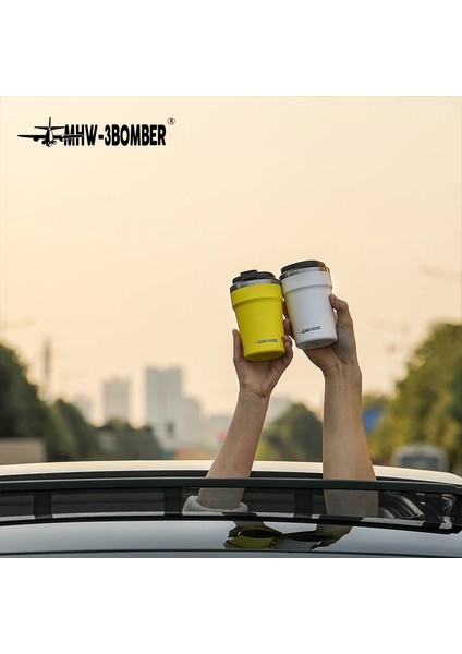 Yeşil 360 ml Mhw-3bomber 360 ml Kahve Fincanları Taşınabilir Araba Seyahat Kupa Sızdırmaz Kapaklı Termal Kupalar Çift Duvarlı Su Bardağı Ev Aksesuarları (Yurt Dışından)